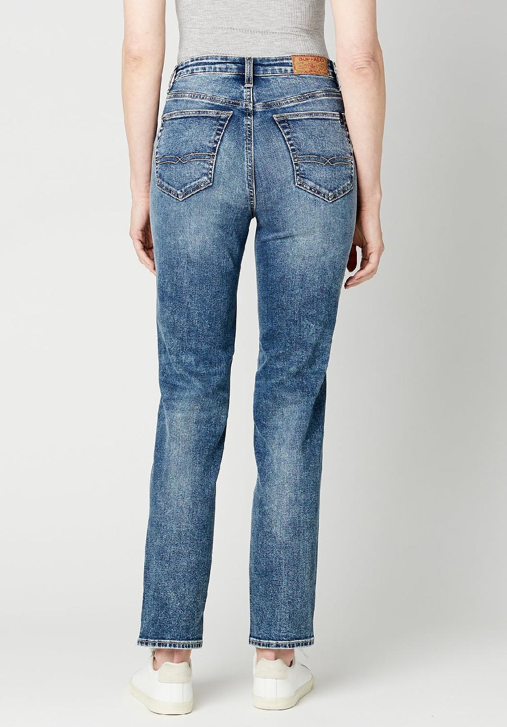 Buffalo David Bitton High Rise Straight Jayden Women's Jeans In Stonewashed