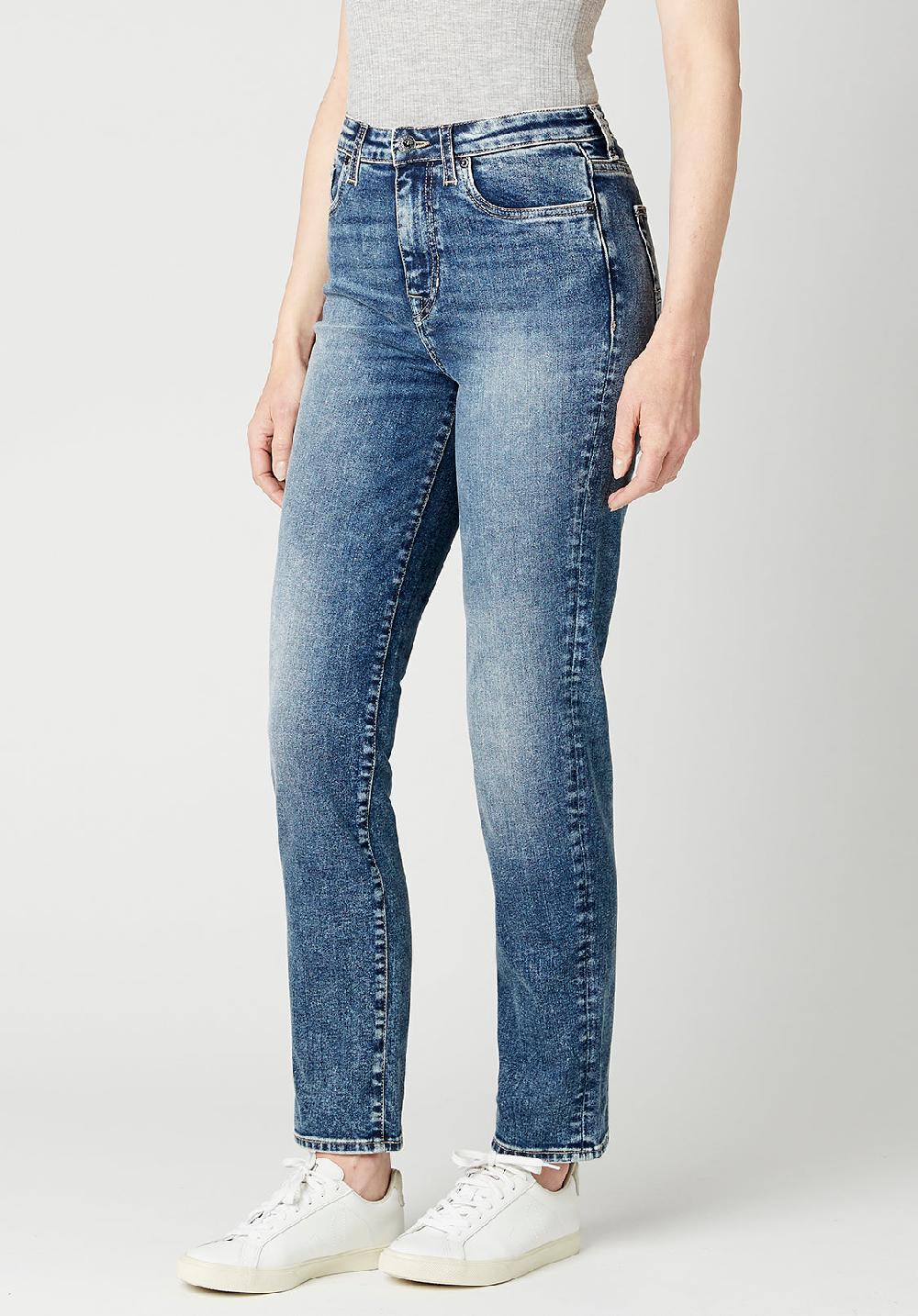 Buffalo David Bitton High Rise Straight Jayden Women's Jeans In Stonewashed