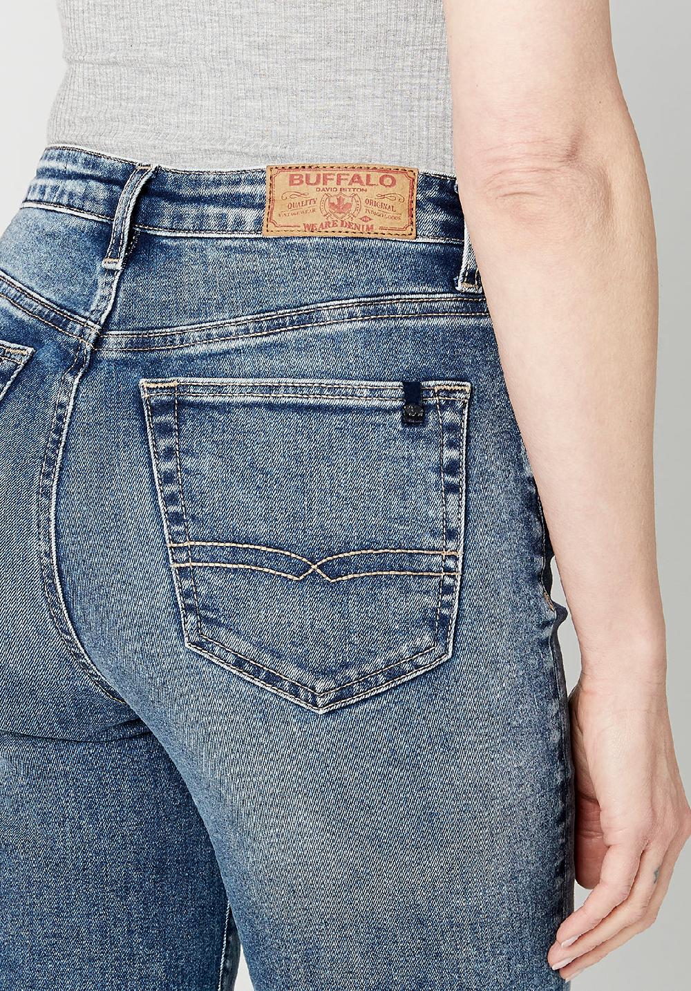 Buffalo David Bitton High Rise Straight Jayden Women's Jeans In Stonewashed