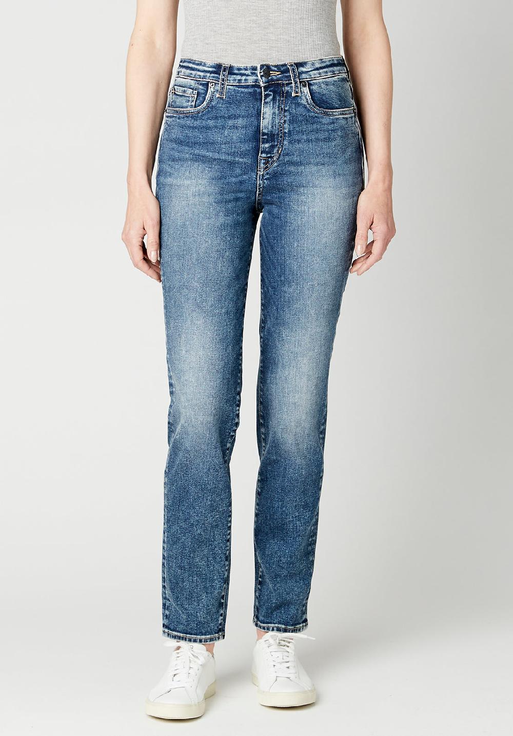 buffalo david bitton High Rise Straight Jayden Women's Jeans in Stonewashed