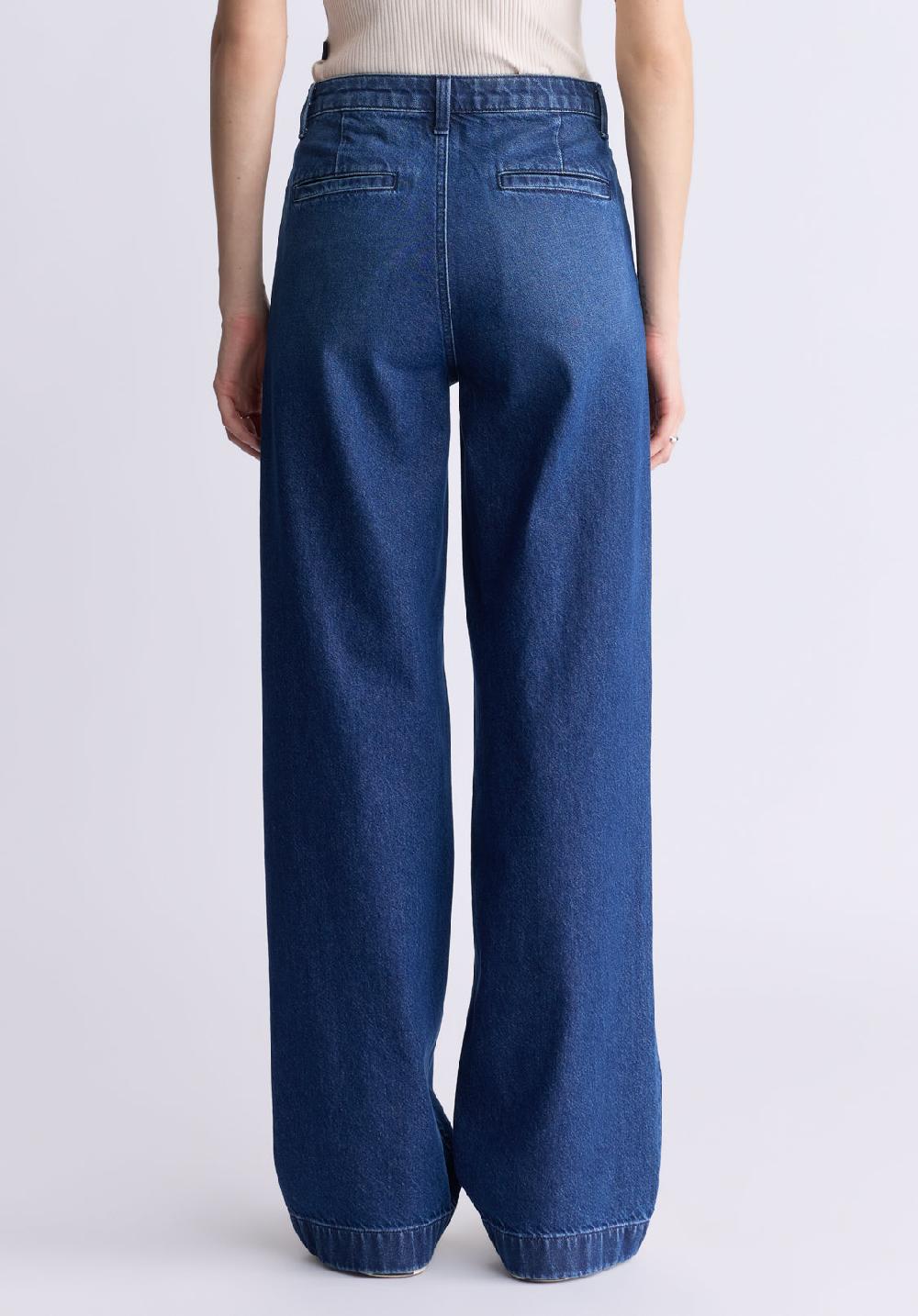 Buffalo David Bitton High Rise Wide Leg Addie Women's Jeans Contrasting Indigo