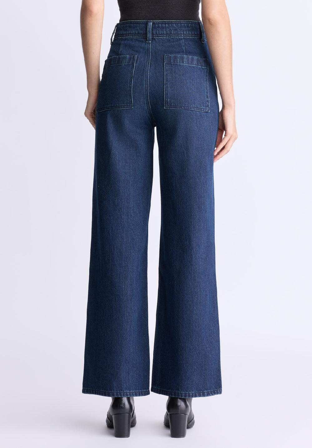 Buffalo David Bitton High Rise Wide Leg Adele Women's Jeans Dark Rinse Wash