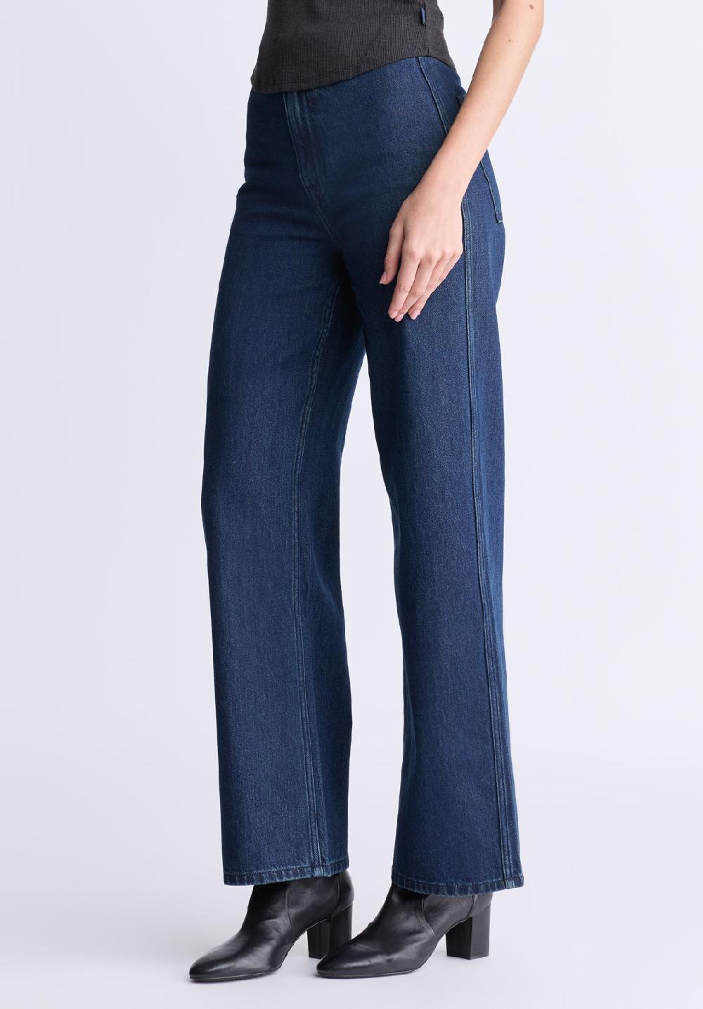 Buffalo David Bitton High Rise Wide Leg Adele Women's Jeans Dark Rinse Wash