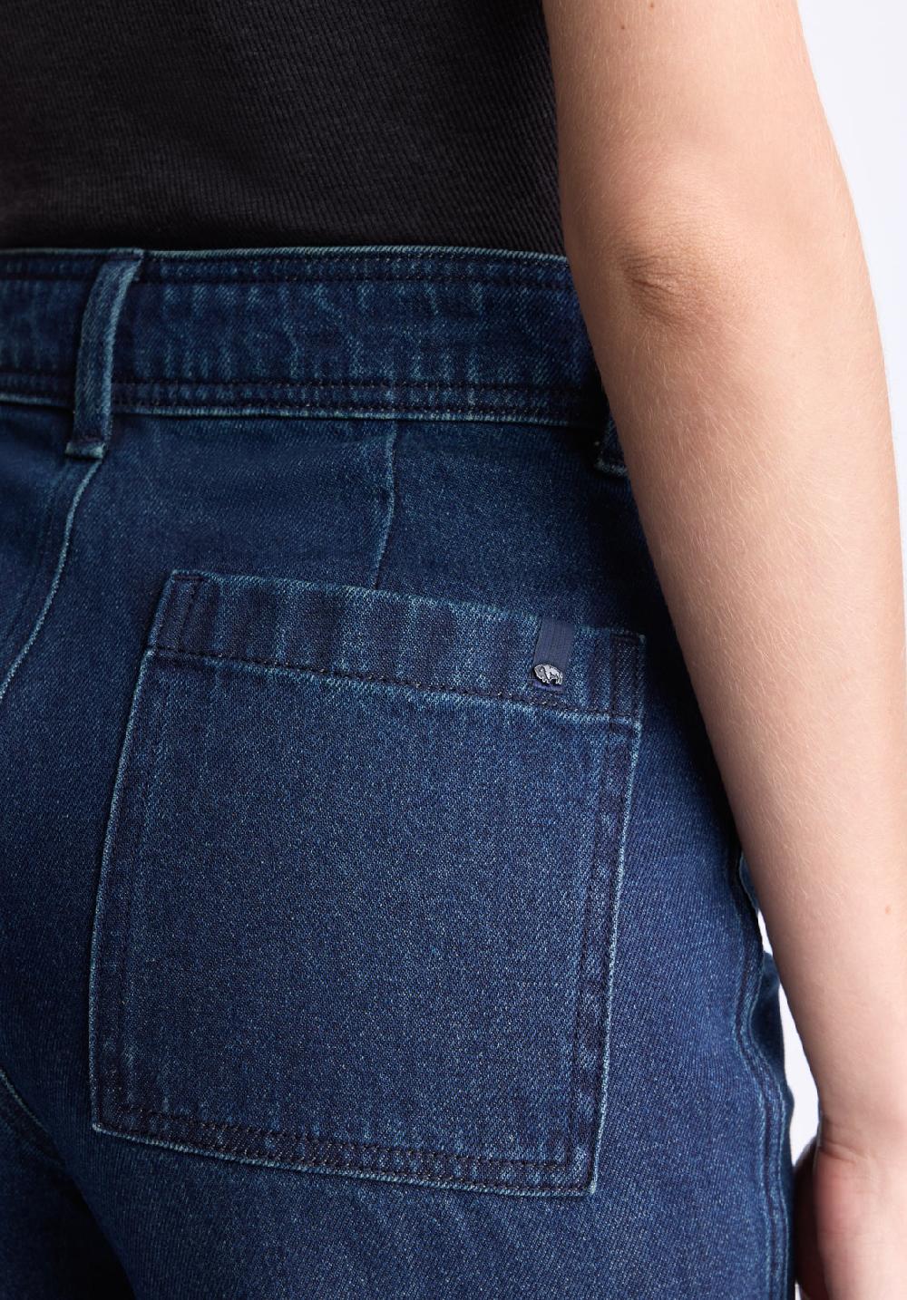 Buffalo David Bitton High Rise Wide Leg Adele Women's Jeans Dark Rinse Wash