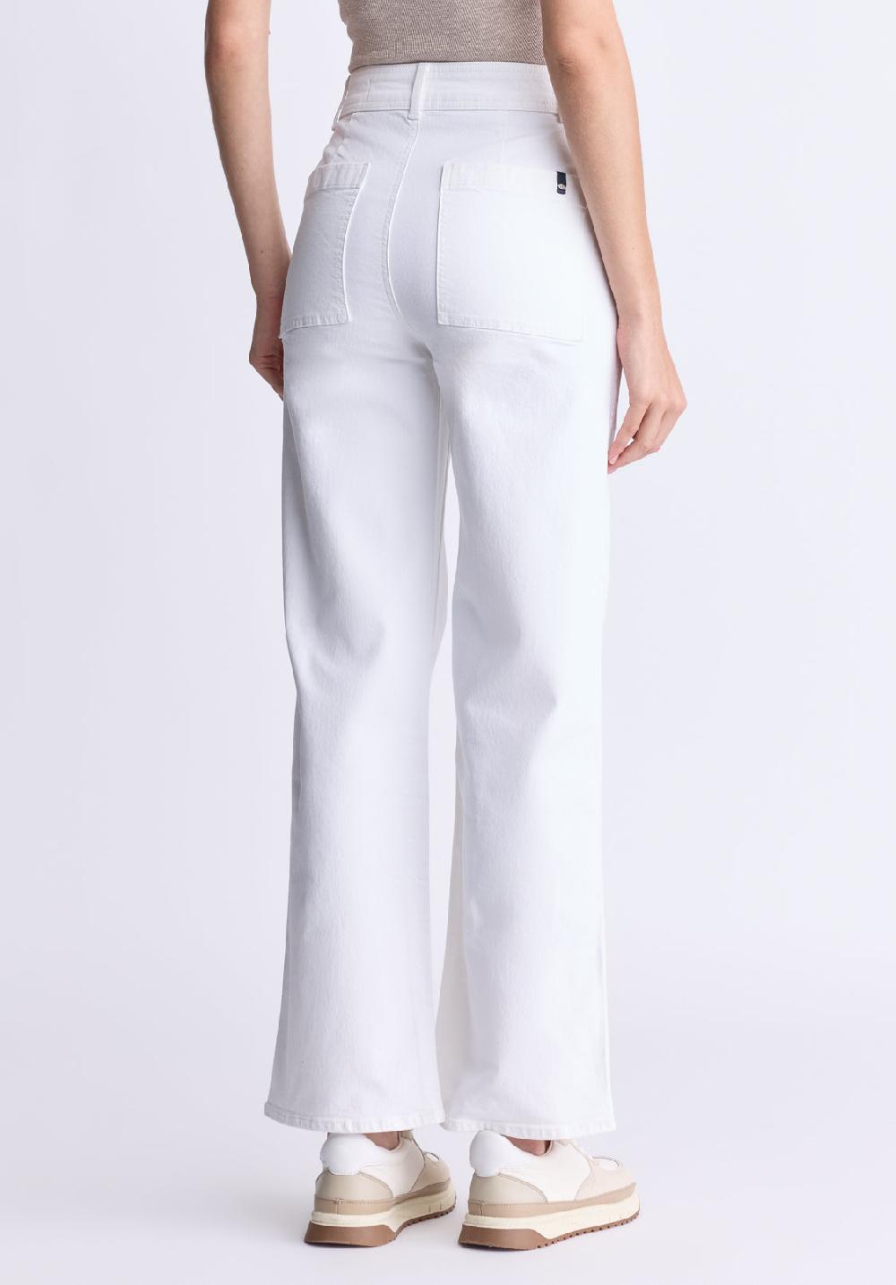Buffalo David Bitton High Rise Wide Leg Adele Women's Soft Wash Jeans White