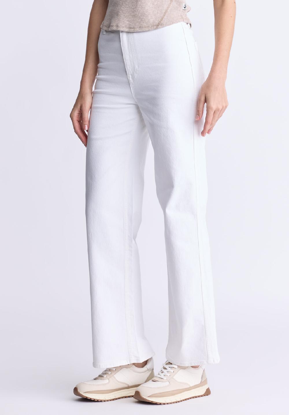 Buffalo David Bitton High Rise Wide Leg Adele Women's Soft Wash Jeans White