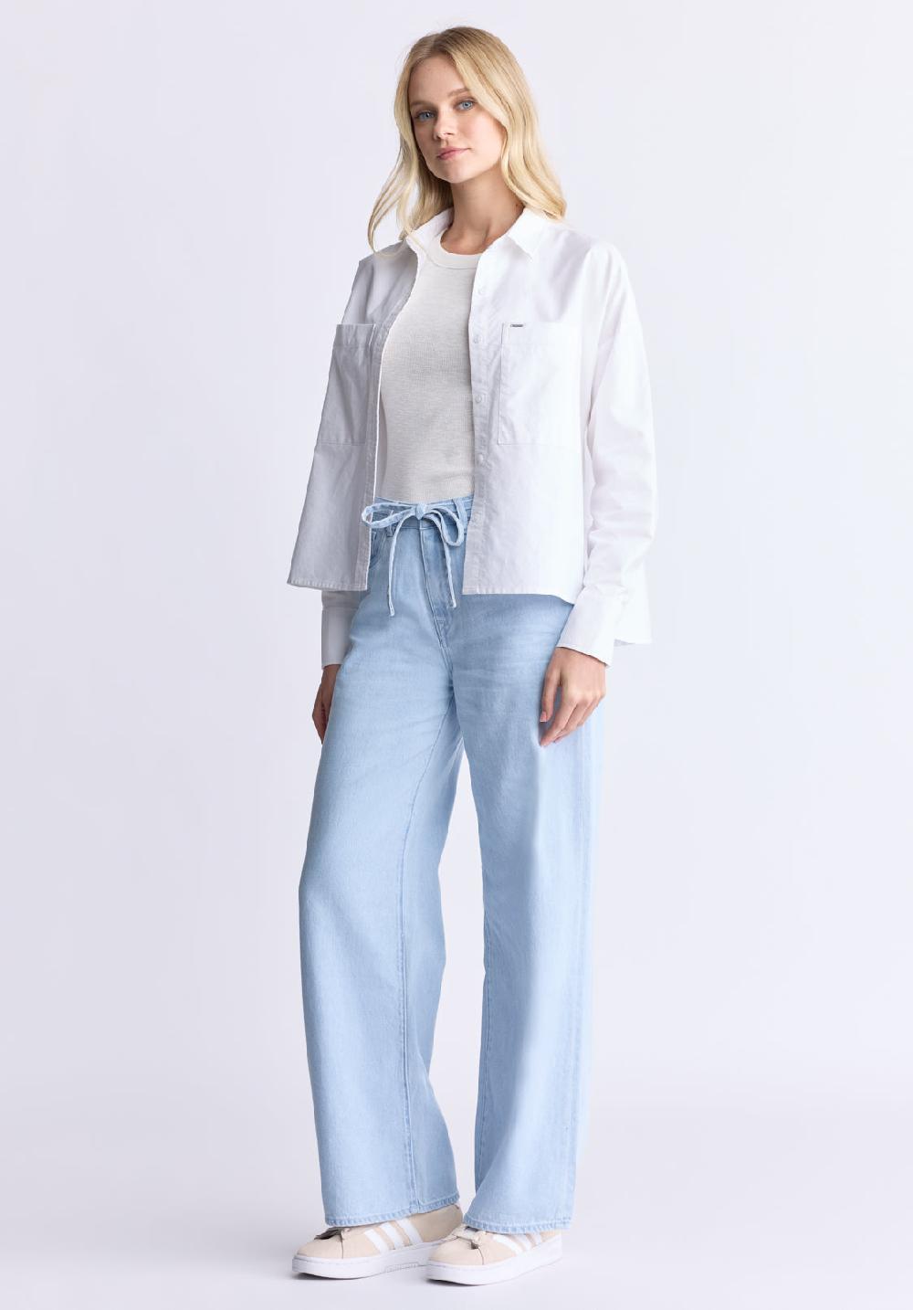 Buffalo David Bitton High Rise Wide Leg Alecia Women's Jeans Light Vintage Blue