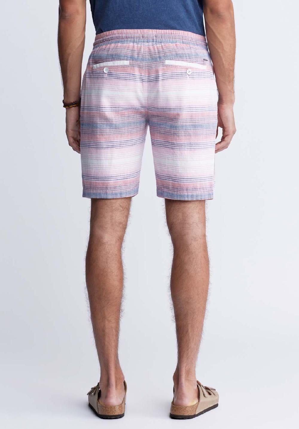 Buffalo David Bitton Hoggers Men's Striped Shorts In Mineral Red
