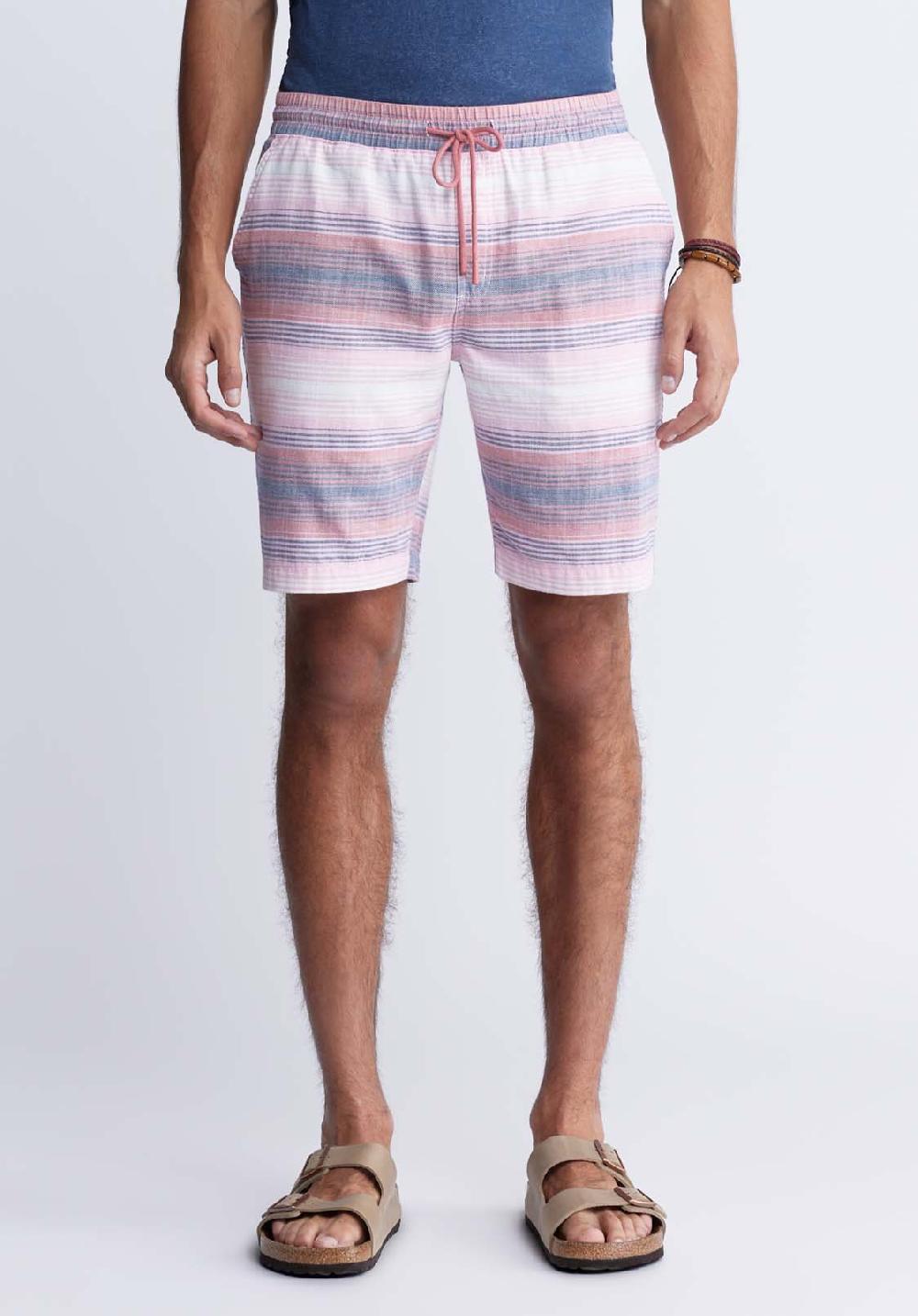 buffalo david bitton Hoggers Men's Striped Shorts in Mineral Red