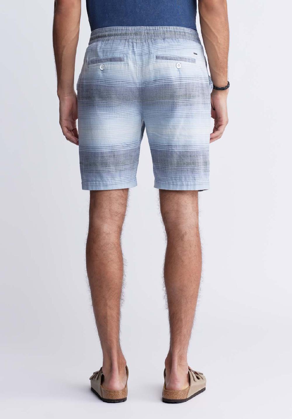 Buffalo David Bitton Hoggers Men's Striped Shorts In Mirage Blue