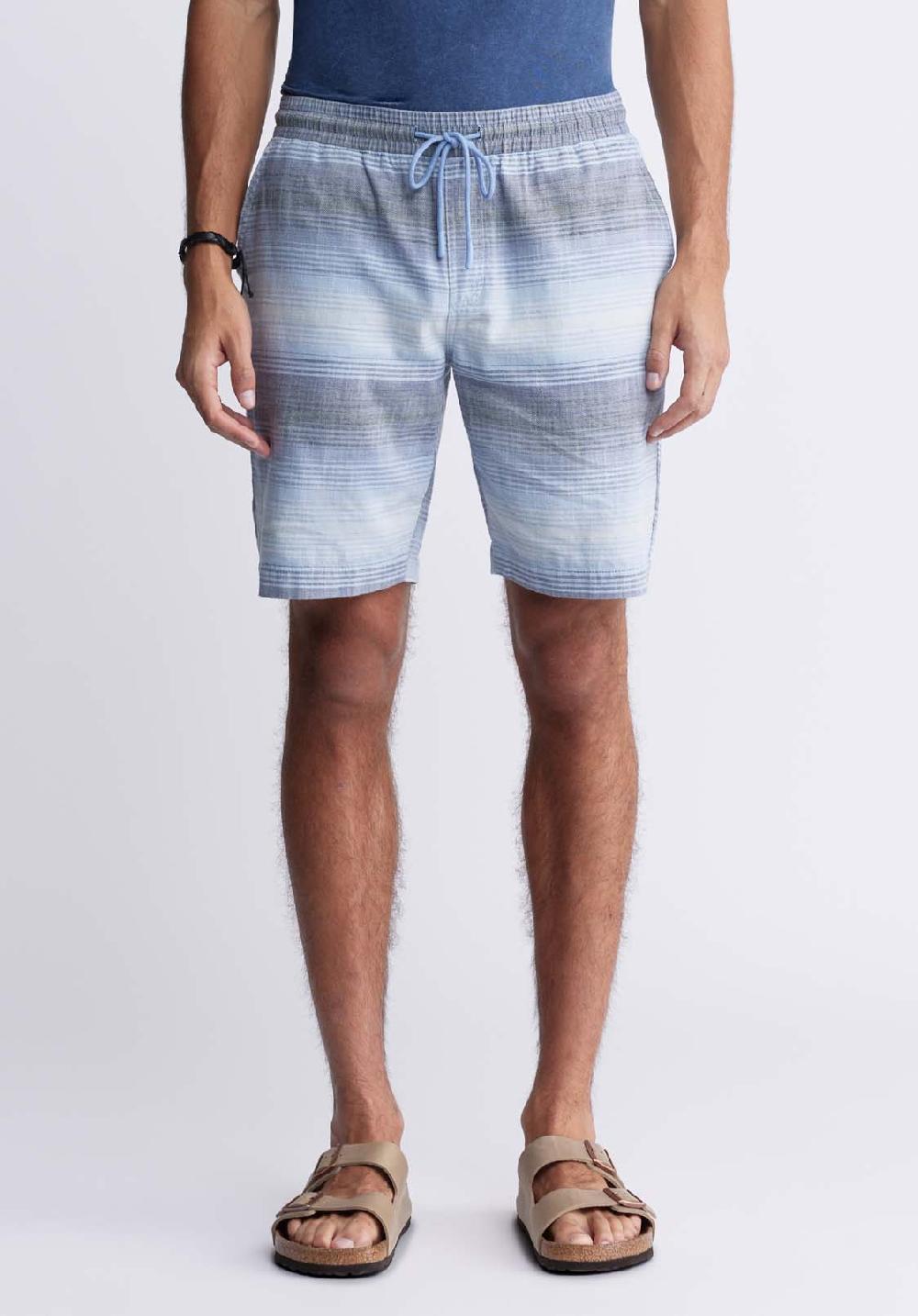 buffalo david bitton Hoggers Men's Striped Shorts in Mirage Blue