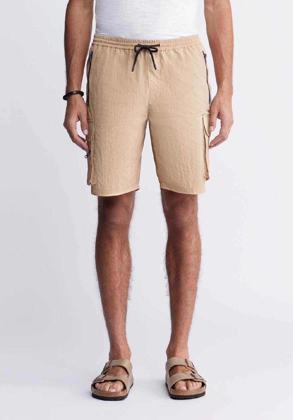 Buffalo David Bitton Hult Men’s Drawstring Shorts In Tan