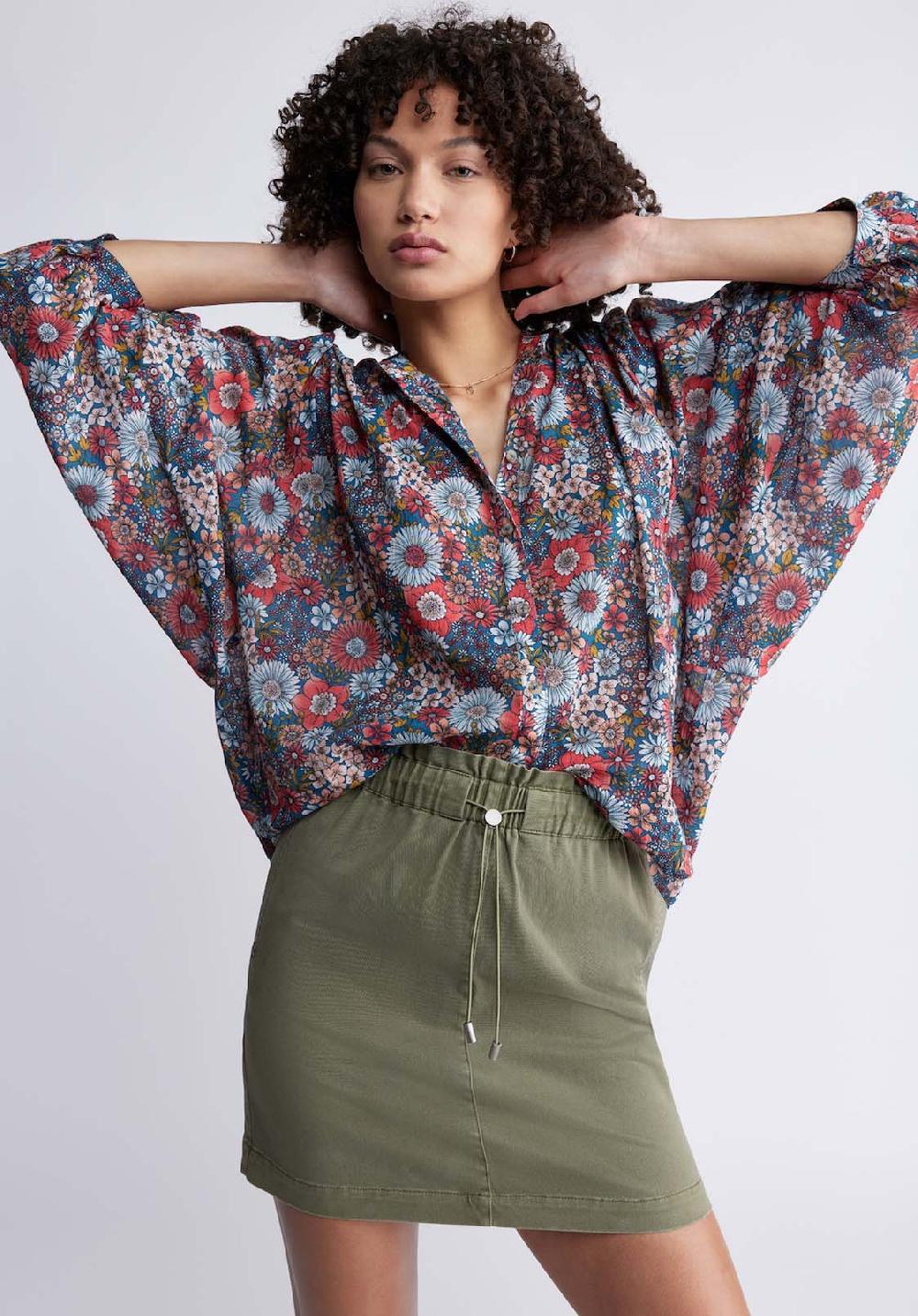 Buffalo David Bitton Ishara Women’s Balloon Sleeve Blouse In Floral Print