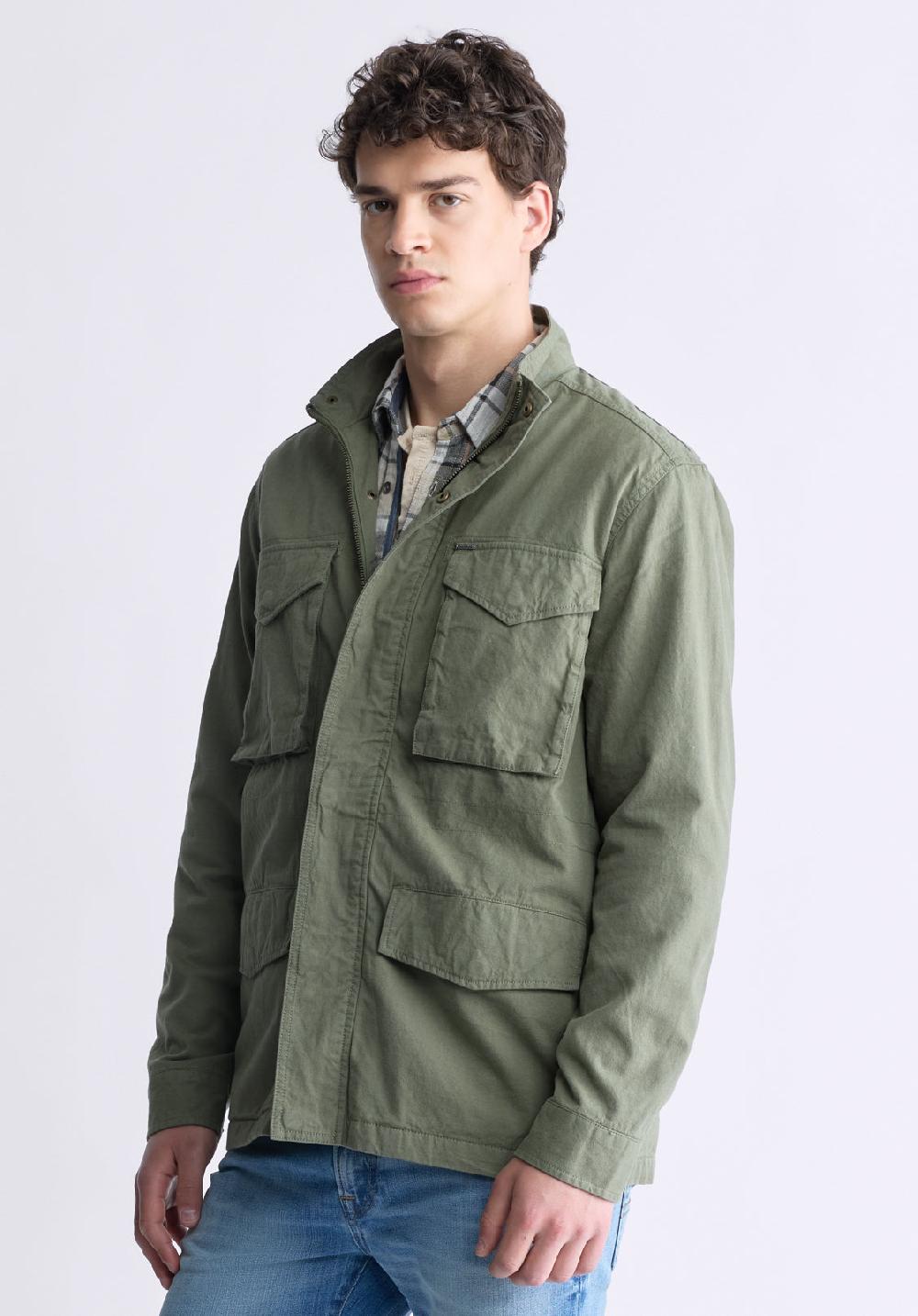 Buffalo David Bitton Jafom Men's Utility Jacket With Pockets Army Green