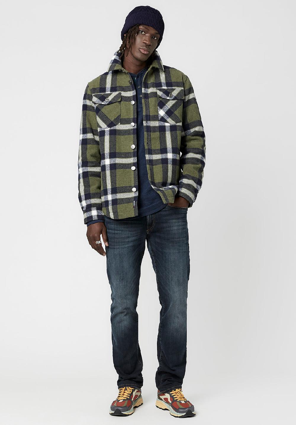 Buffalo David Bitton Japuy Men's Shacket In Green Black Plaid