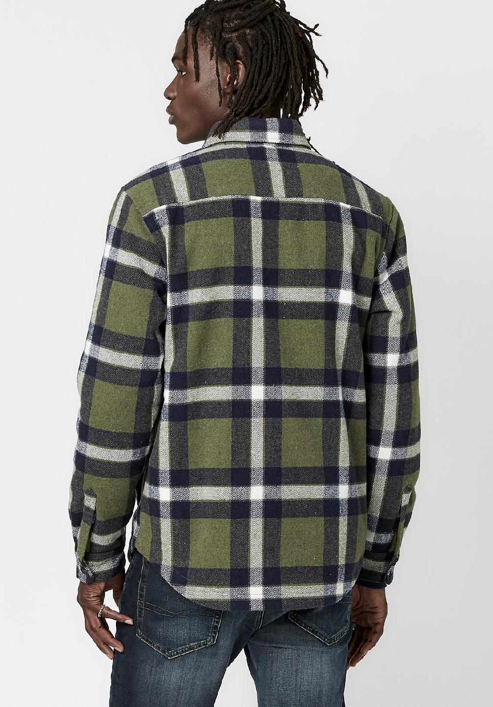 Buffalo David Bitton Japuy Men's Shacket In Green Black Plaid