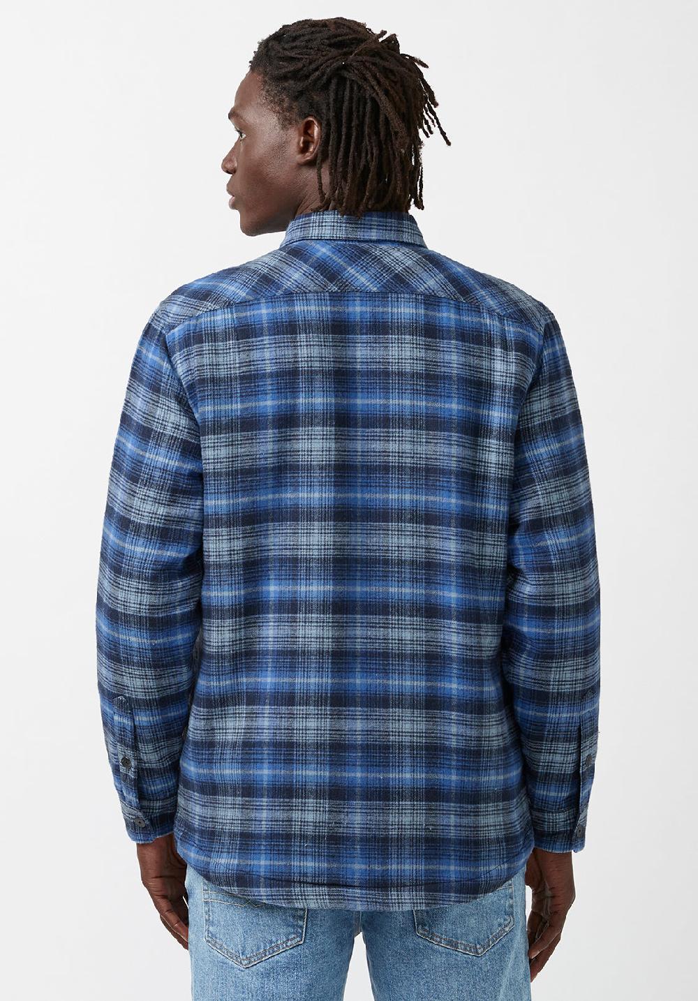 Buffalo David Bitton Jaral Men’s Shacket In Blue Plaid