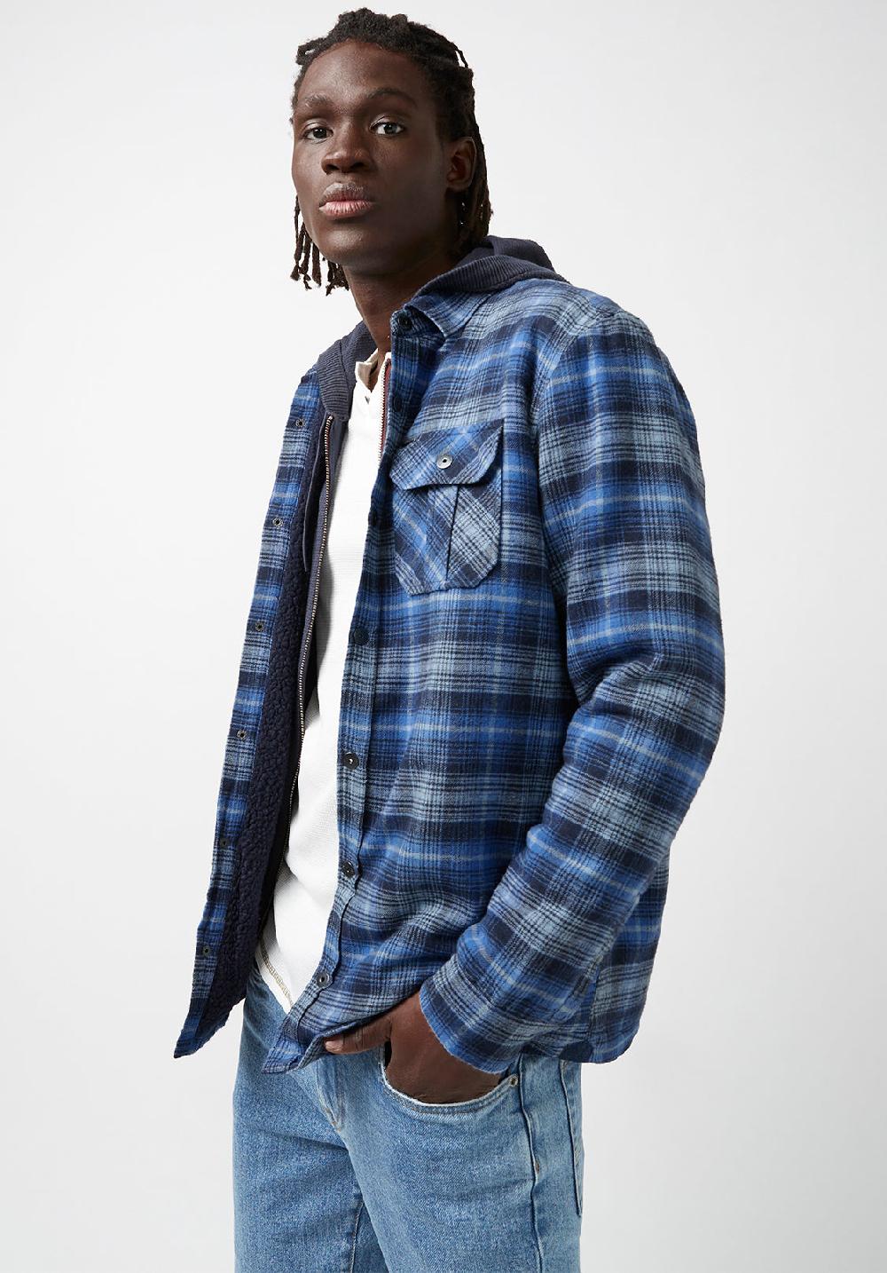 Buffalo David Bitton Jaral Men’s Shacket In Blue Plaid