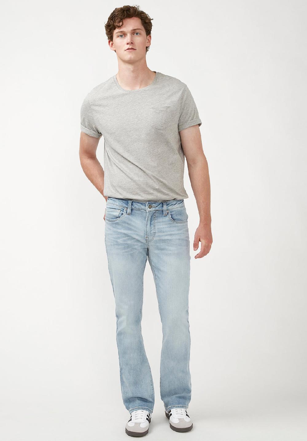 Buffalo David Bitton Jean Bootcut Pour Homme Slim Boot King à Effet Gaufré - BM22791