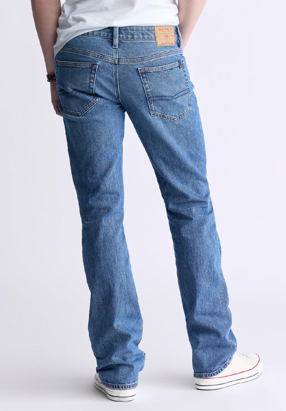 Buffalo David Bitton Jean Bootcut Pour Homme Slim Boot King Indigo Sablé - BM26033