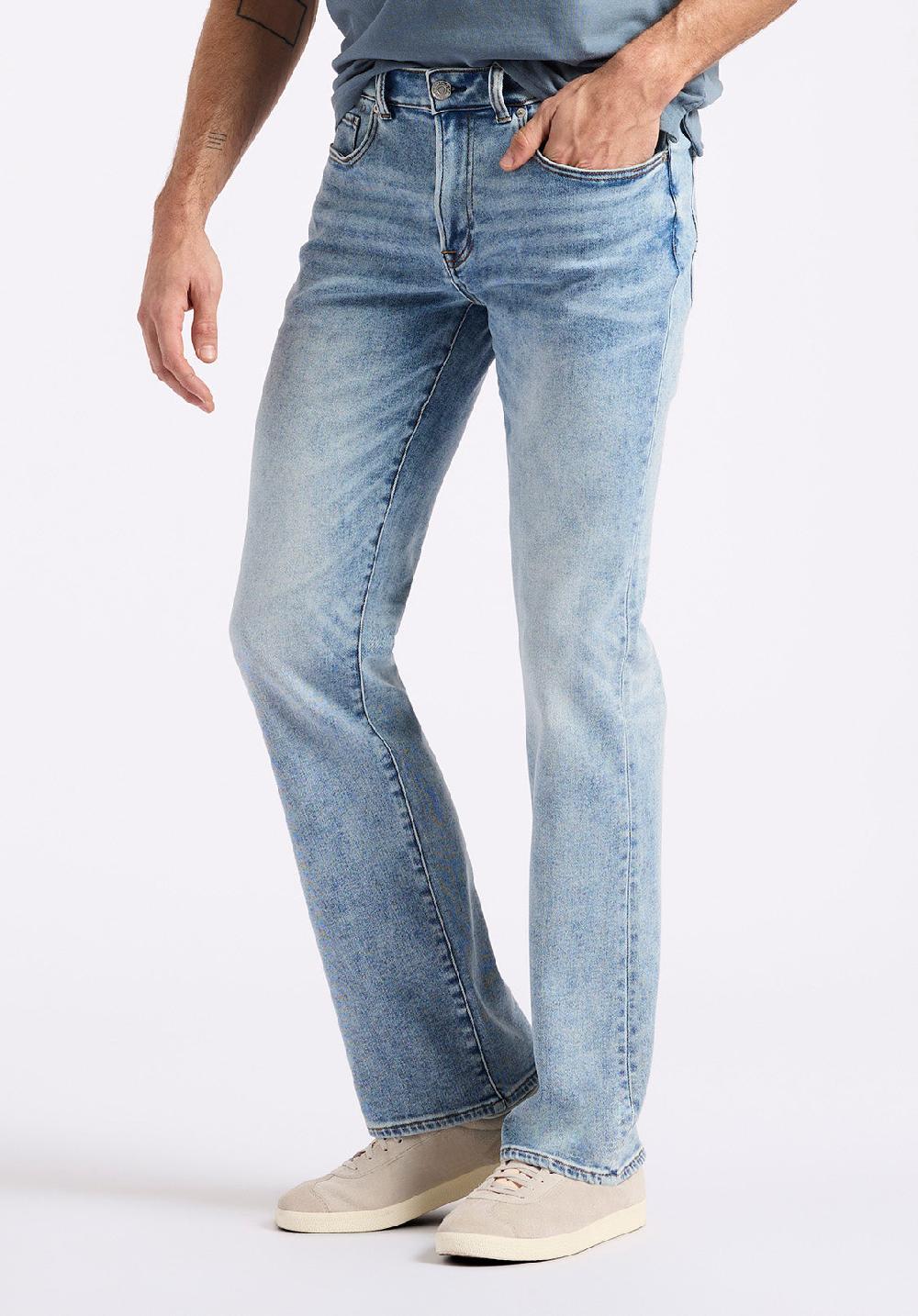 Buffalo David Bitton Jean Bootcut Slim King Pour Homme Bleu Sablé Avec Effet Moustache