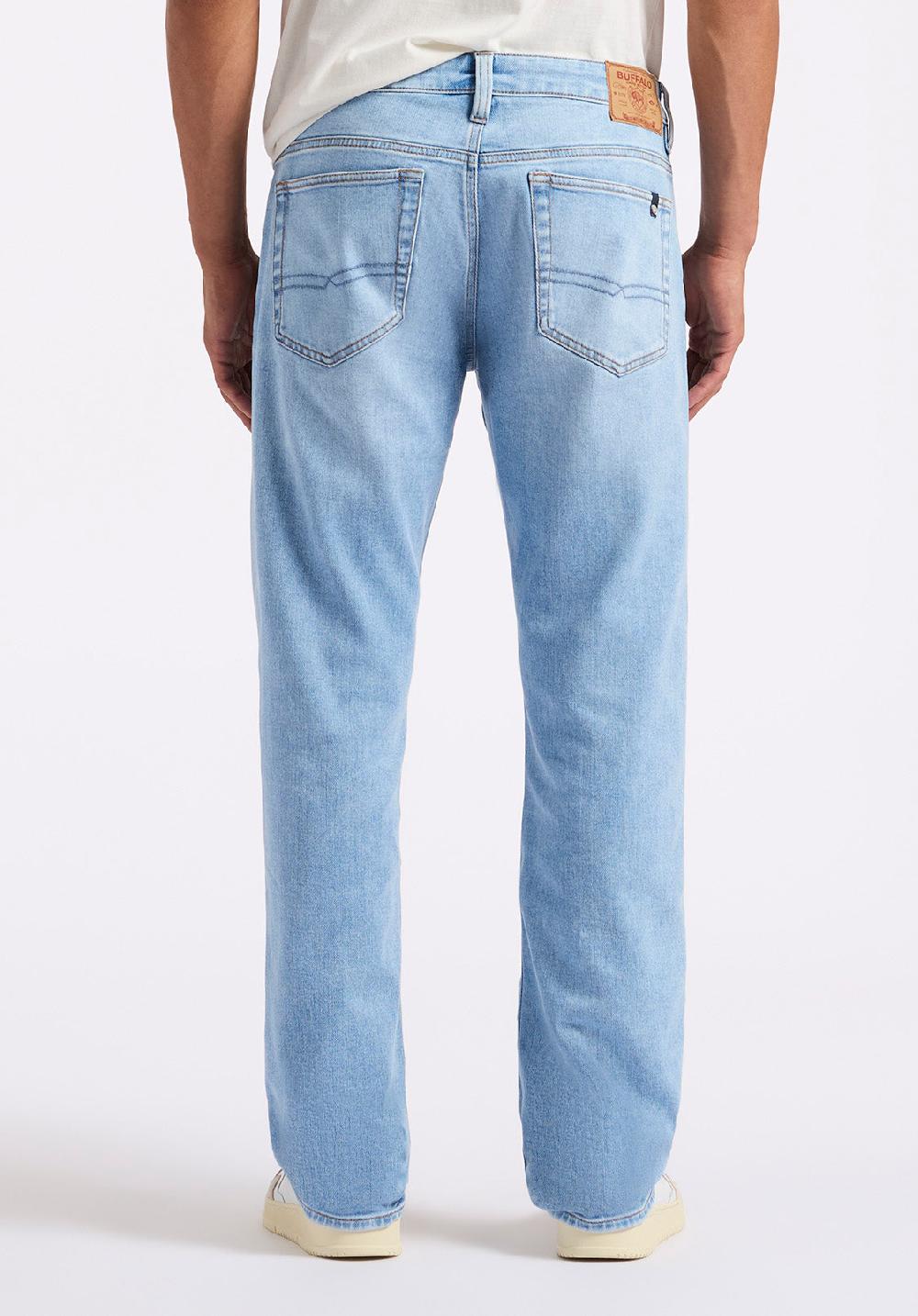 Buffalo David Bitton Jean Droit Décontracté Driven Pour Homme Bleu Clair