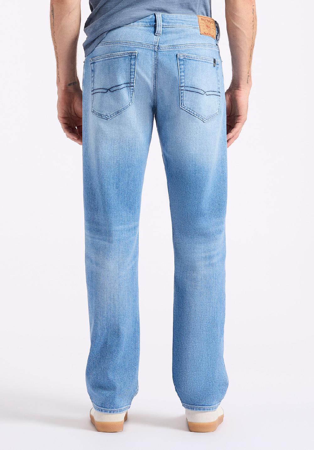 Buffalo David Bitton Jean Droit Décontracté Driven Pour Homme Bleu Vintage