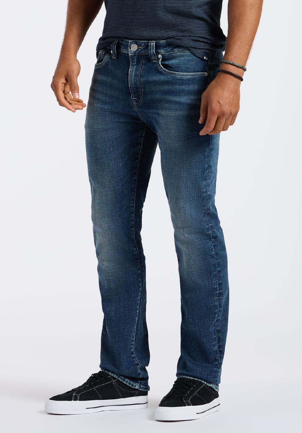 Buffalo David Bitton Jean Droit Décontracté Driven Pour Homme Indigo Travaillé Authentique