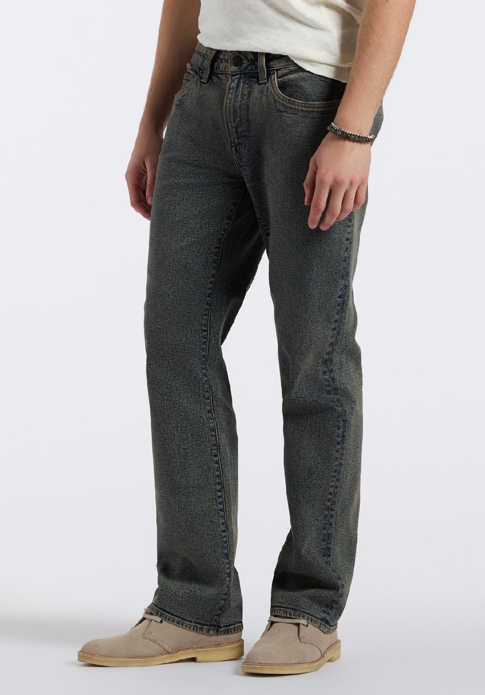 Buffalo David Bitton Jean Droit Décontracté Driven Pour Homme Indigo Usé Authentique