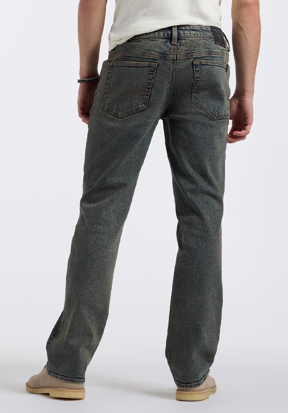 Buffalo David Bitton Jean Droit Décontracté Driven Pour Homme Indigo Usé Authentique