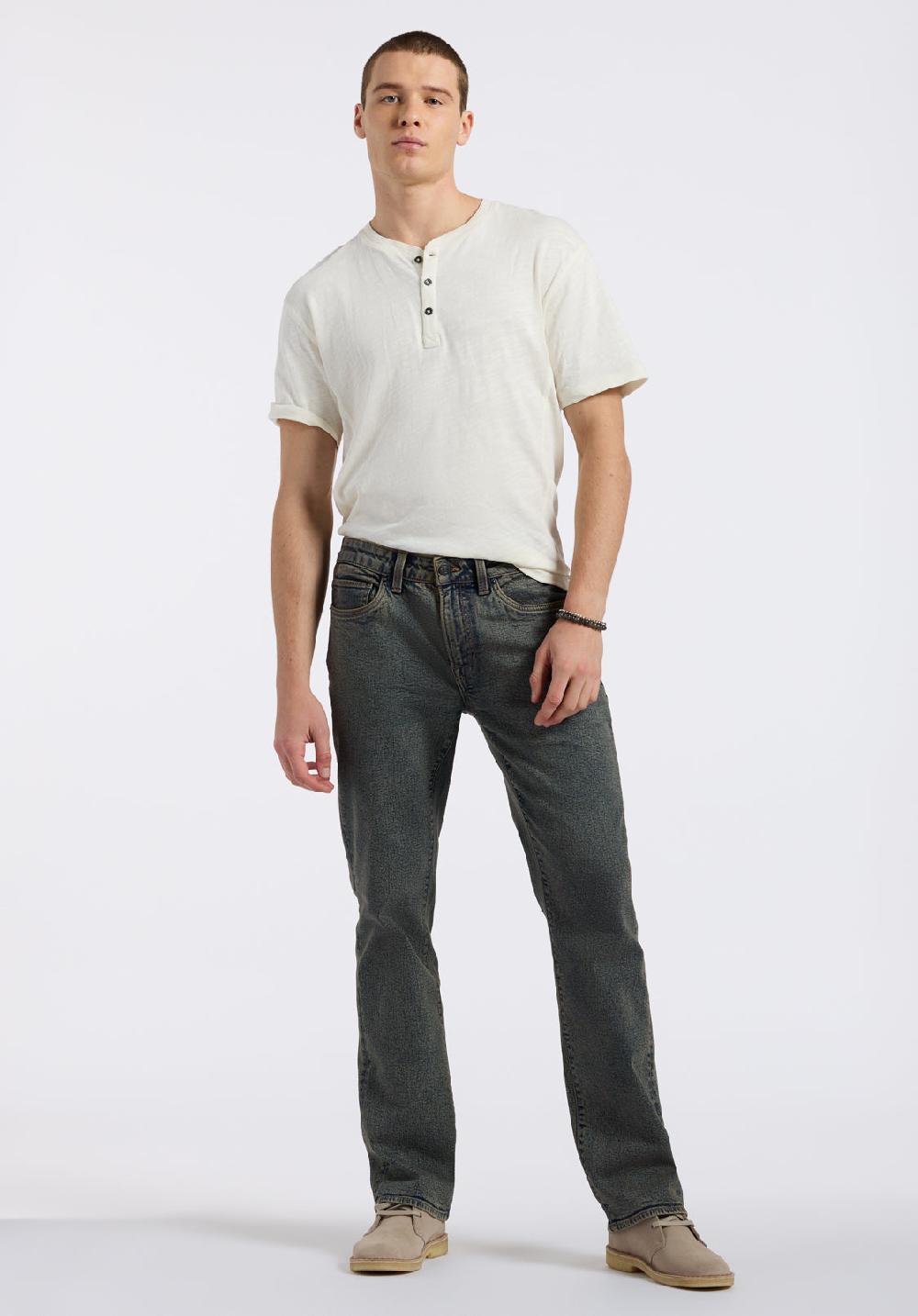 Buffalo David Bitton Jean Droit Décontracté Driven Pour Homme Indigo Usé Authentique