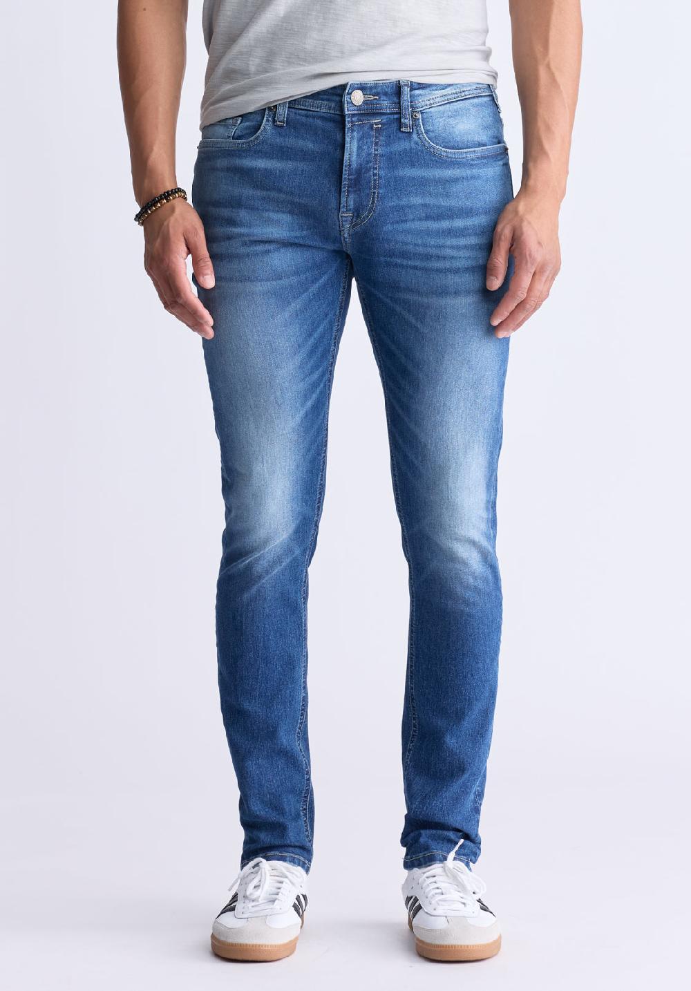 buffalo david bitton Jean droit étroit Evan-X pour hommes bleu - BPMD01260E