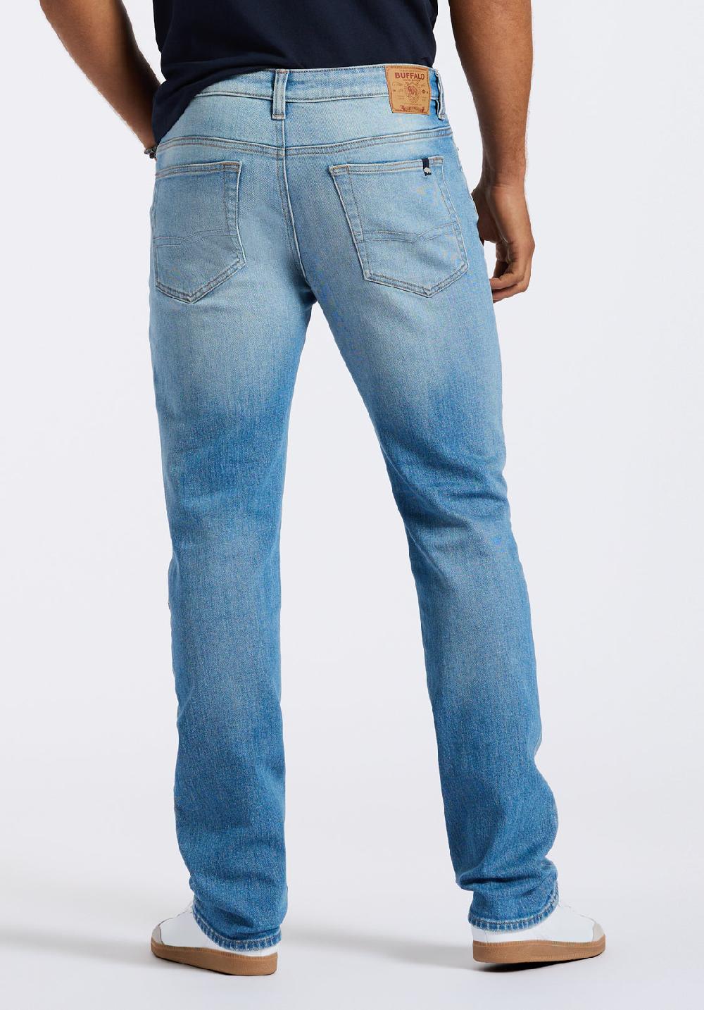 Buffalo David Bitton Jean Droit Six Pour Homme Straight Six Bleu Vintage Clair