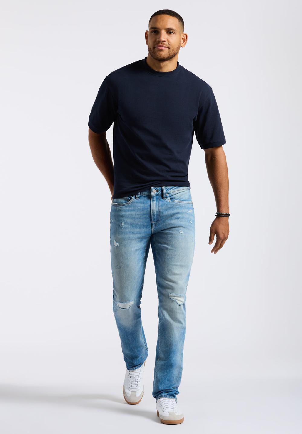 Buffalo David Bitton Jean Droit Six Pour Homme Straight Six Bleu Vintage Clair