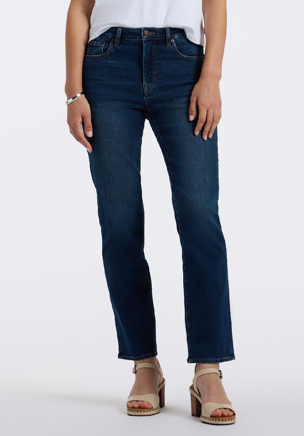 buffalo david bitton Jean droit taille haute Jayden pour femme Indigo contrasté