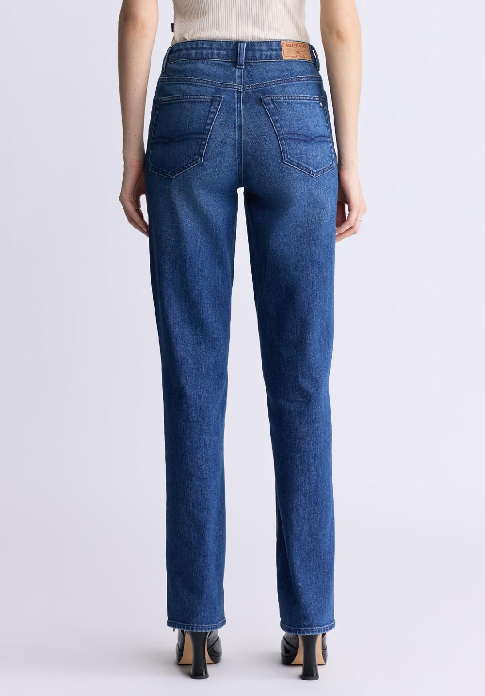 Buffalo David Bitton Jean Droite Mary à Taille Mi-haute Pour Femmes Indigo Contrastant - B
