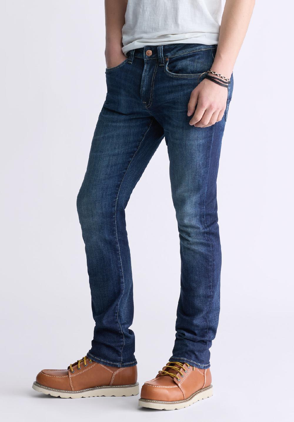 Buffalo David Bitton Jean étroit Pour Homme Slim Ash Indigo Contrastant - BM26024