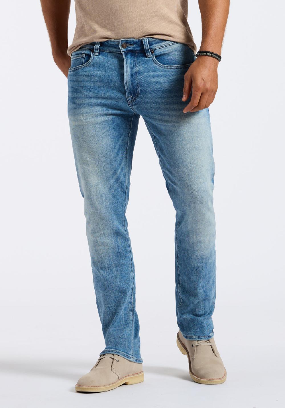 buffalo david bitton Jean Slim Ash pour homme Bleu sablé et travaillé intensément