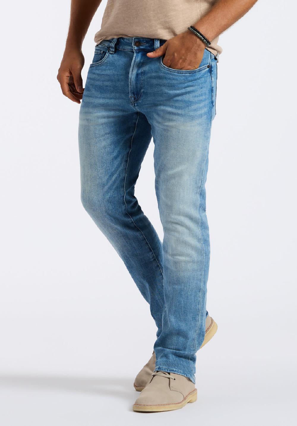 Buffalo David Bitton Jean Slim Ash Pour Homme Bleu Sablé Et Travaillé Intensément