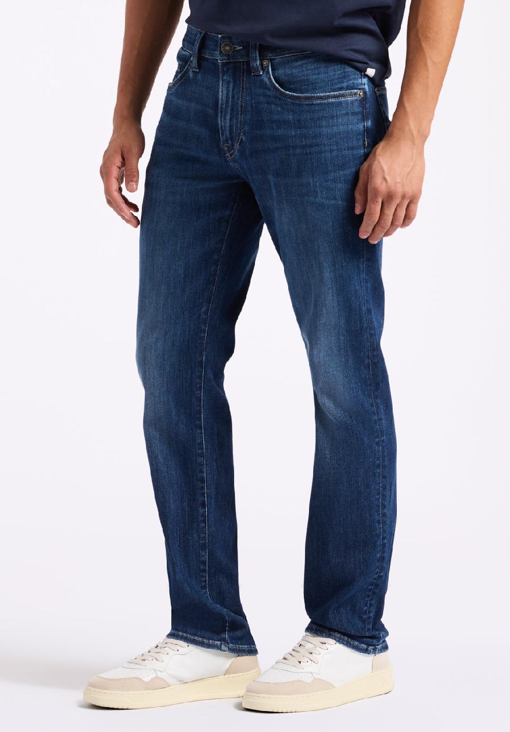 Buffalo David Bitton Jean Slim Ash Pour Homme Indigo Contrasté Avec Effet Moustache