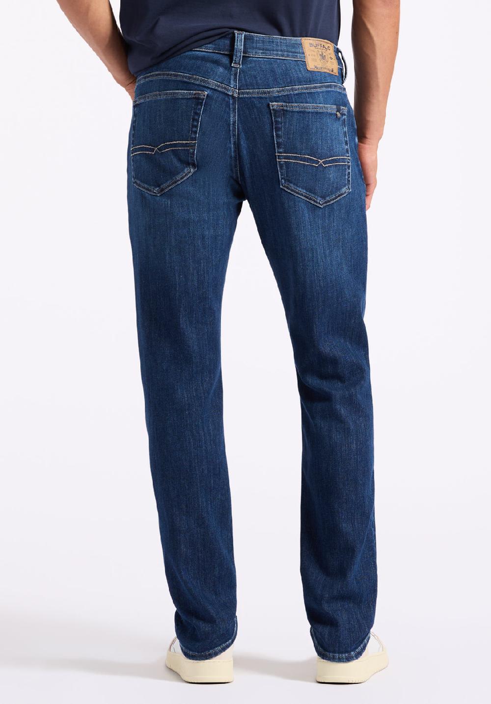 Buffalo David Bitton Jean Slim Ash Pour Homme Indigo Contrasté Avec Effet Moustache