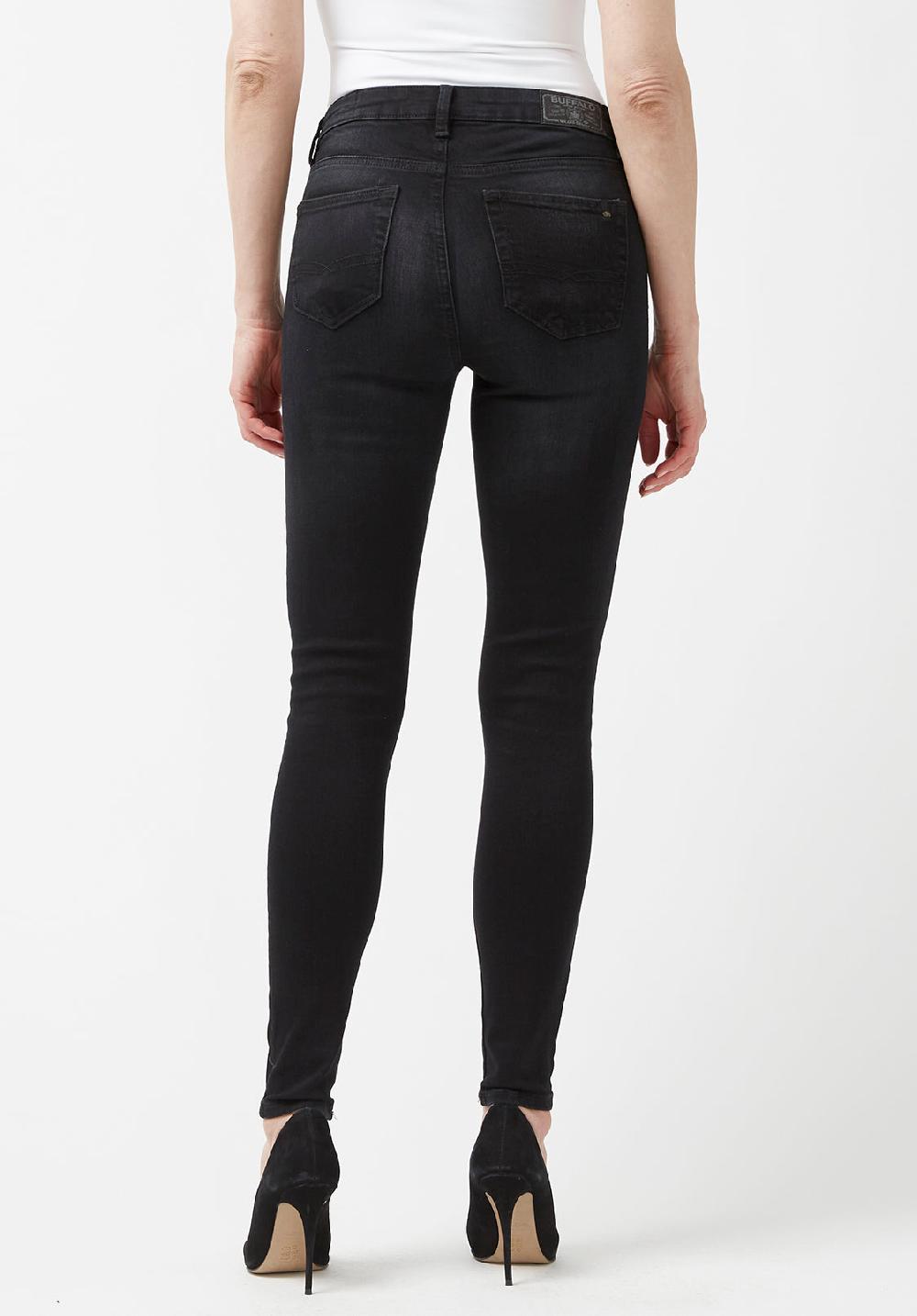 Buffalo David Bitton Jean Taille Mi-haute Et Coupe Skinny Pour Femme Alexa Noir Délavé - B