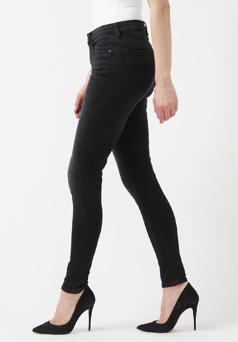 Buffalo David Bitton Jean Taille Mi-haute Et Coupe Skinny Pour Femme Alexa Noir Délavé - B