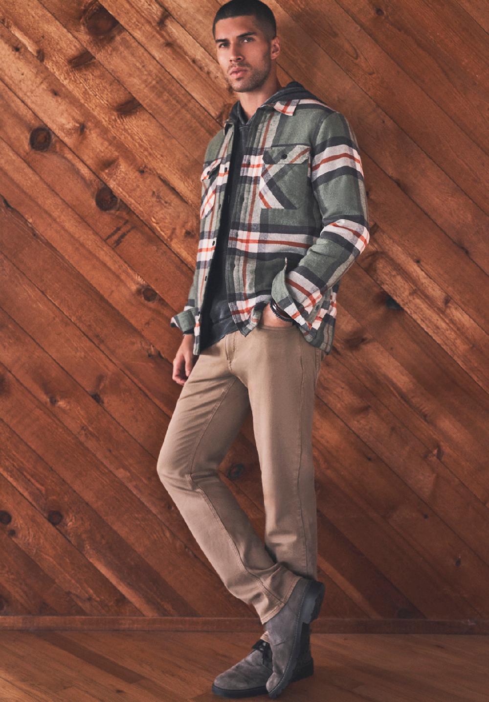 Buffalo David Bitton Jomon Men’s Shacket In Green Grey Plaid