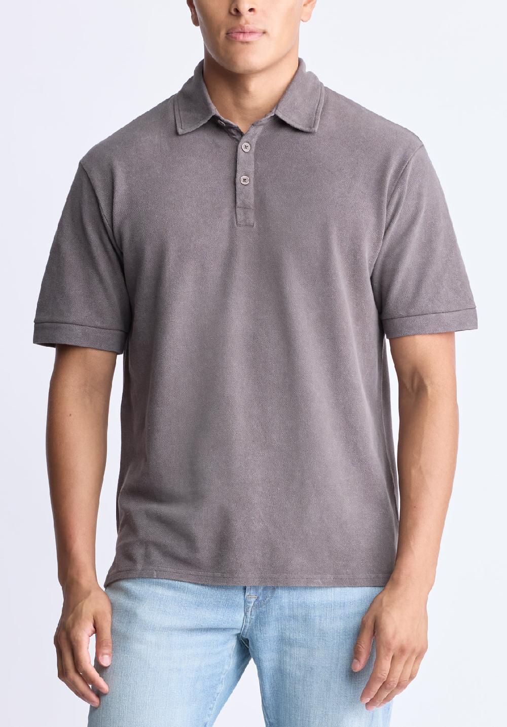 Buffalo David Bitton Kabold Men's Classic Polo Charcoal