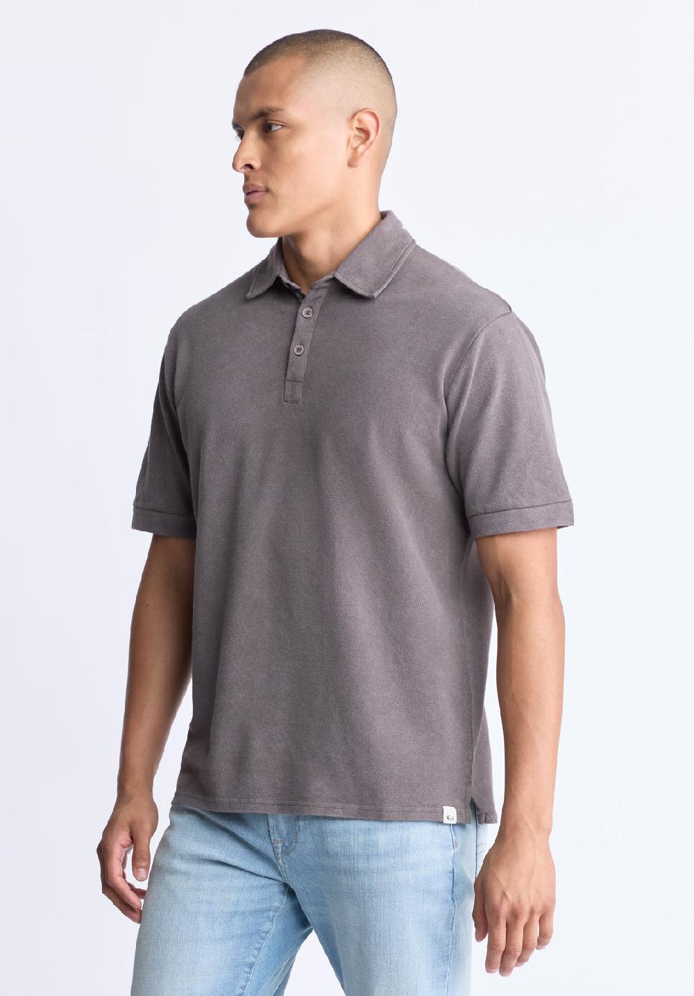 Buffalo David Bitton Kabold Men's Classic Polo Charcoal