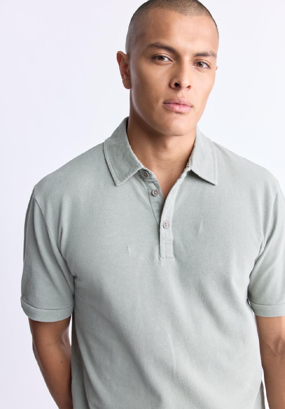 Buffalo David Bitton Kabold Men's Classic Polo Iceberg Green