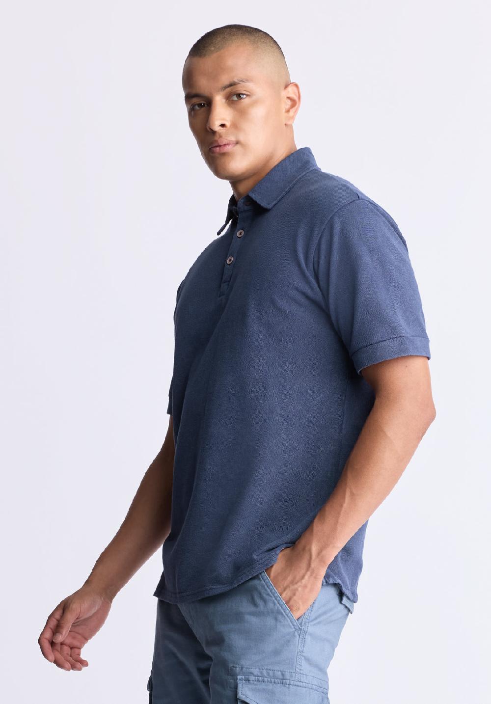 Buffalo David Bitton Kabold Men's Classic Polo Midnight Blue