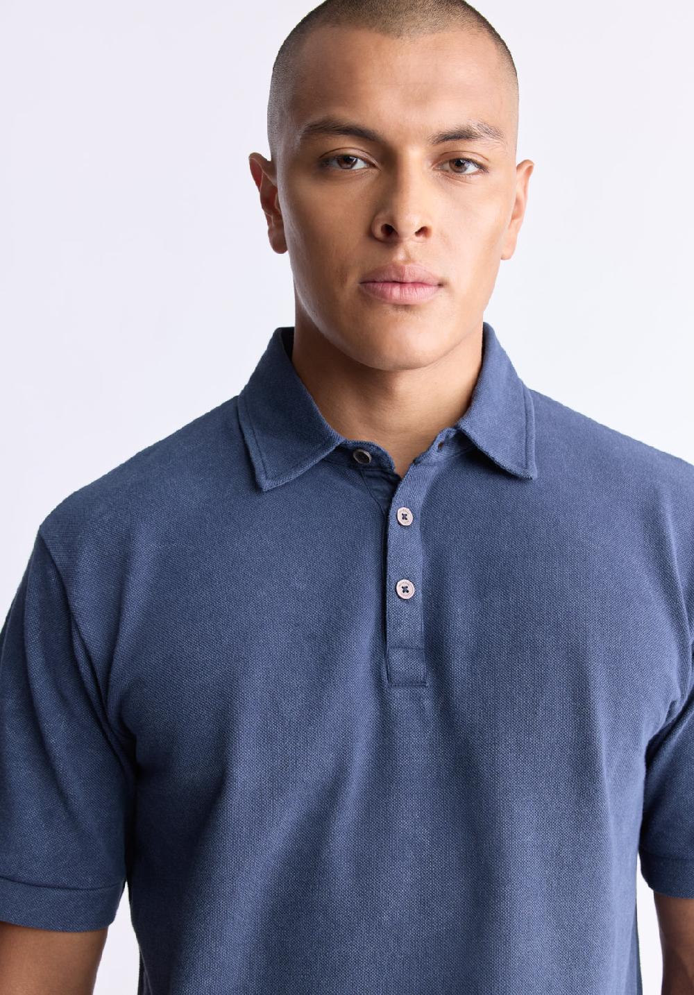 Buffalo David Bitton Kabold Men's Classic Polo Midnight Blue