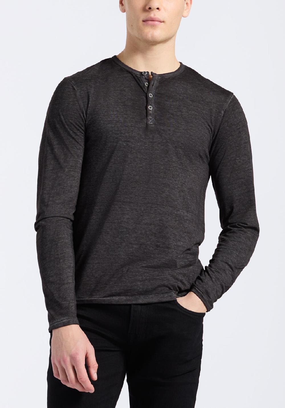 buffalo david bitton Kaduk Black Long-Sleeve Men’s Top